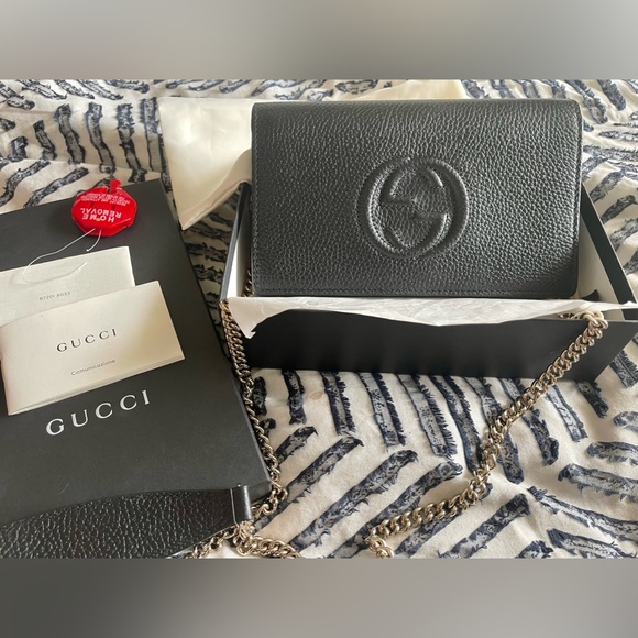 Gucci Soho Wallet on Chain, Black Leather, New With Tags - Picture 7 of 16